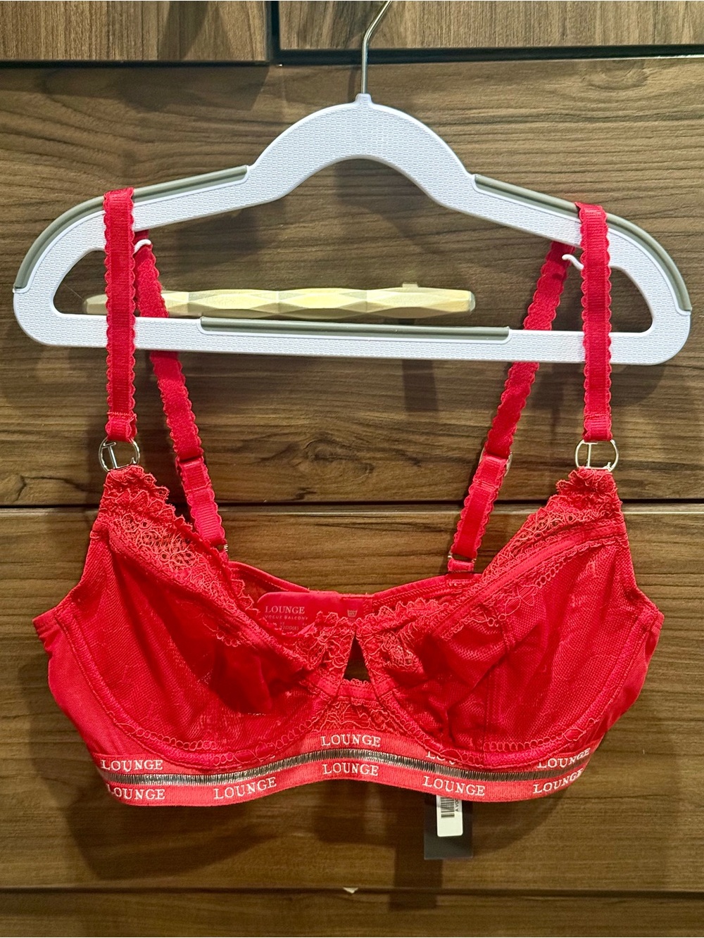 Lounge Underwire Lace Bra in Red